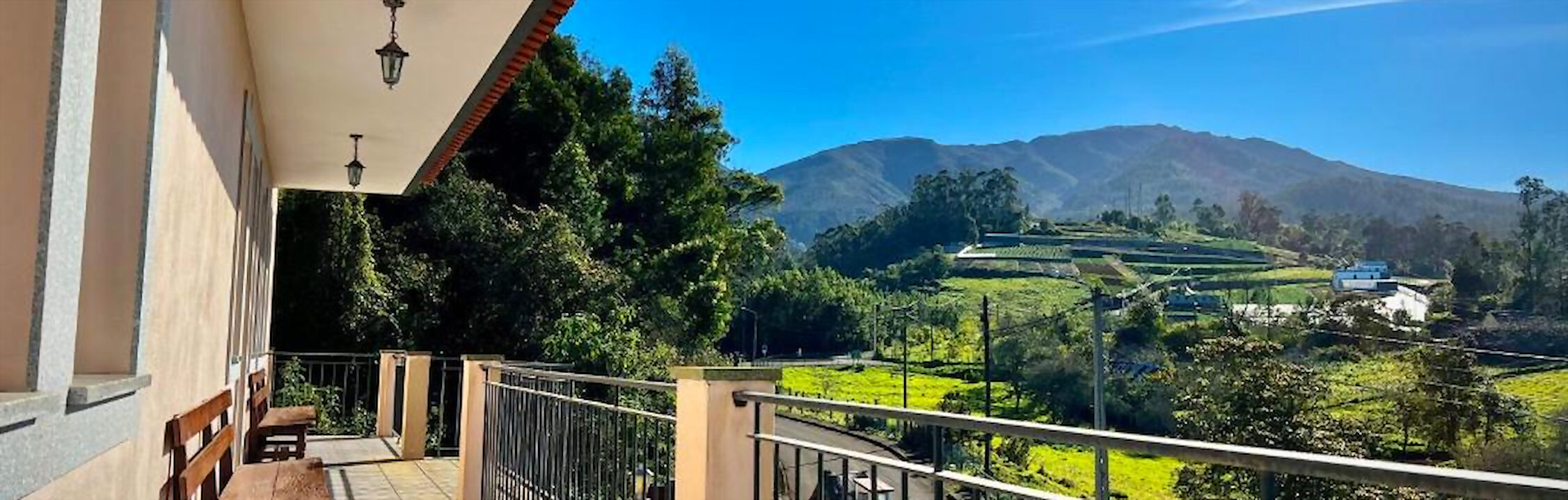 The view from the balcony towards the ridge